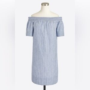 J.Crew Striped Off-the-Shoulder Dress